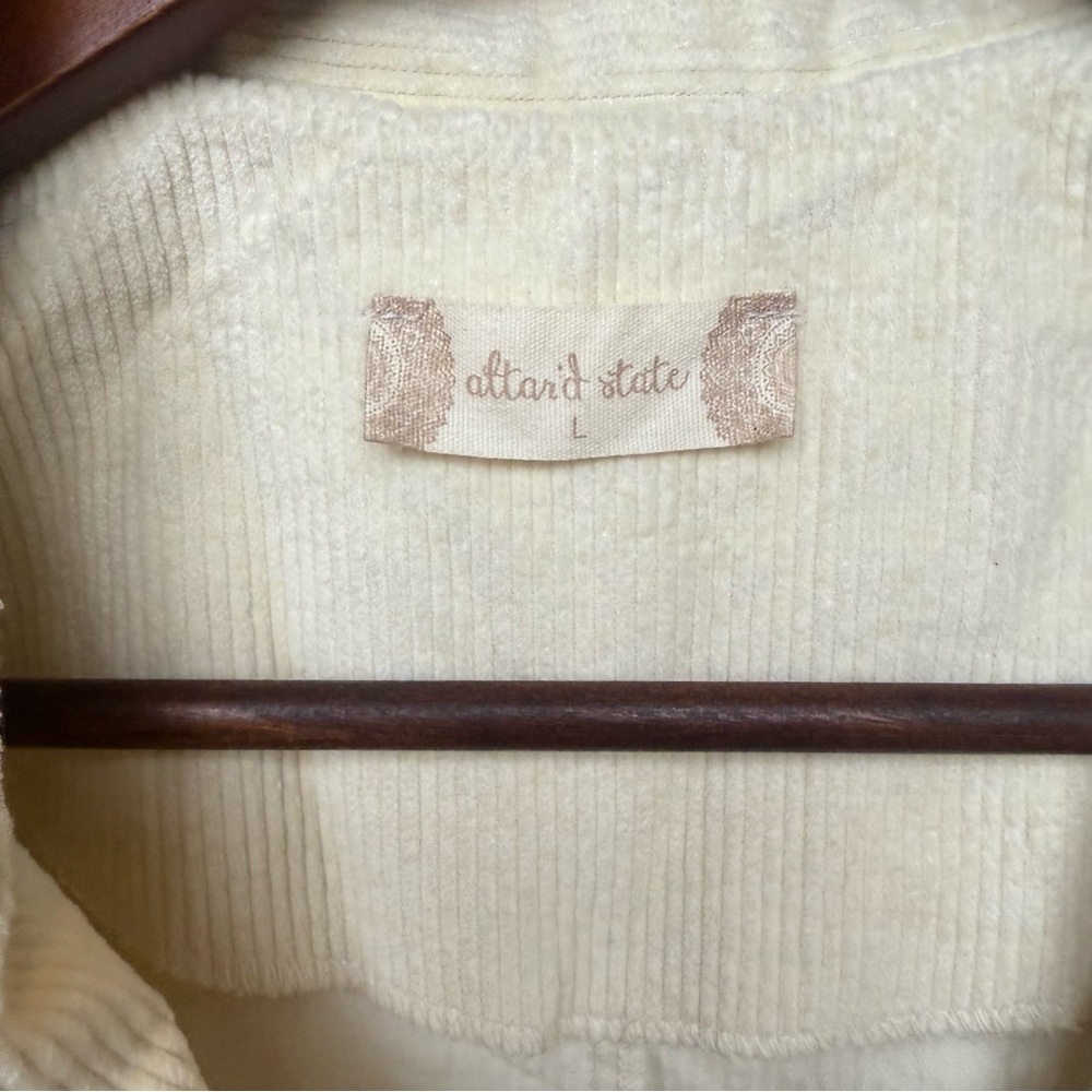 Altar’d State Corduroy Crème Velvet Coat Blazer Size Large - Picture 5 of 7